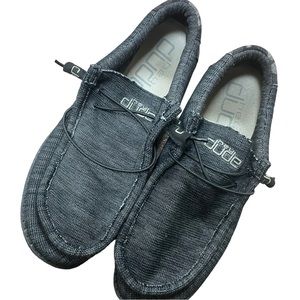 Hey Dude Wally Sox Micro Dark Grey/ Black Men's Size US 13